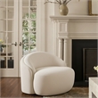 Meridian Furniture Caspian Cream Chenille Fabric Upholstered Chair