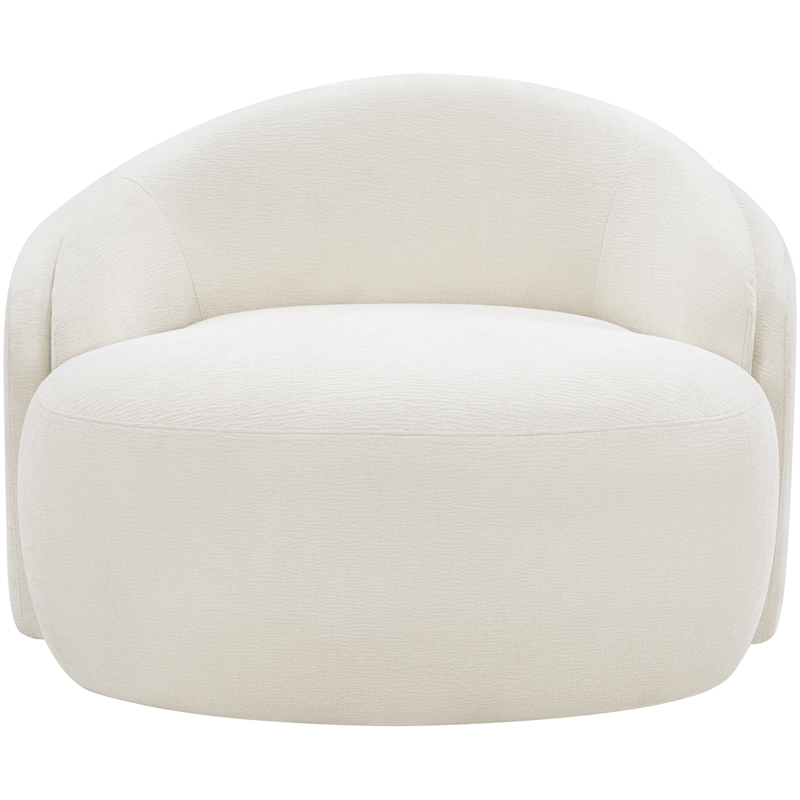 Meridian Furniture Caspian Cream Chenille Fabric Upholstered Chair