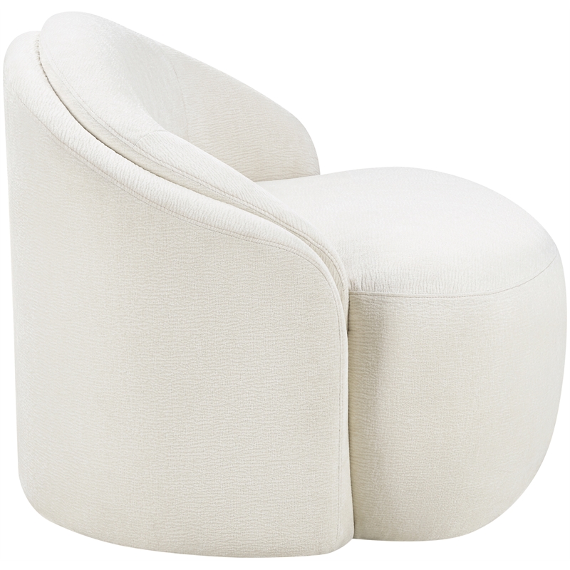 Meridian Furniture Caspian Cream Chenille Fabric Upholstered Chair