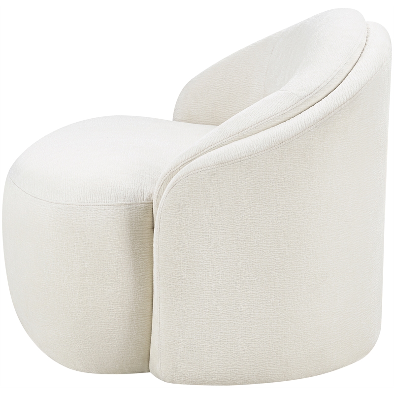 Meridian Furniture Caspian Cream Chenille Fabric Upholstered Chair