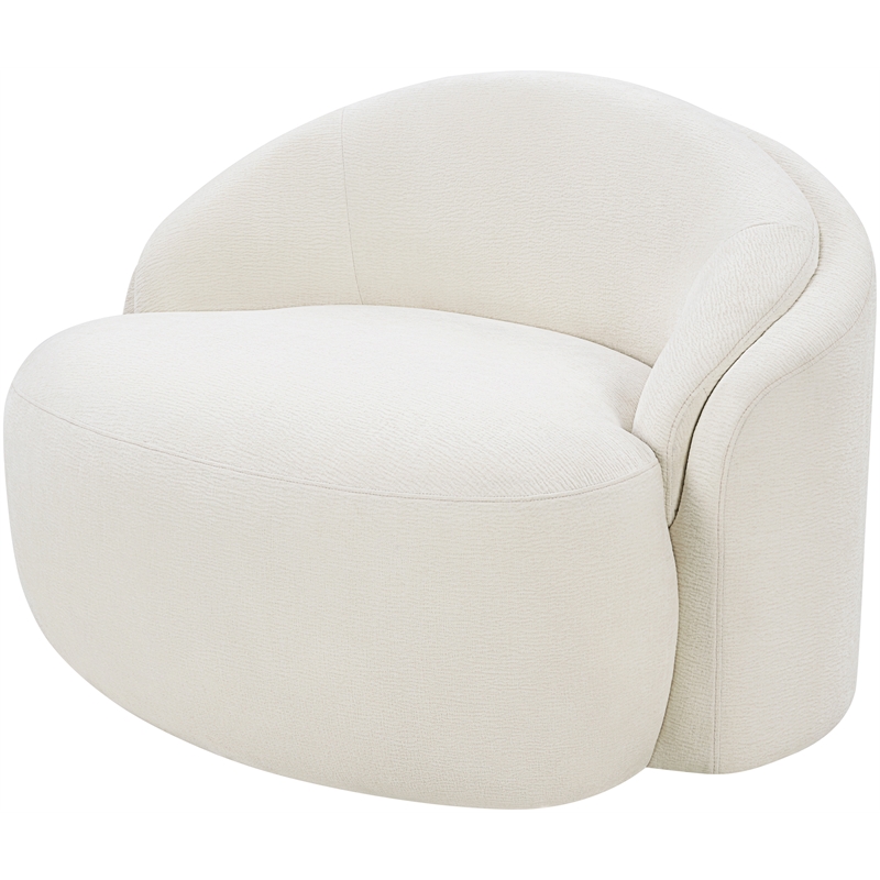 Meridian Furniture Caspian Cream Chenille Fabric Upholstered Chair