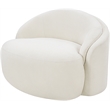 Meridian Furniture Caspian Cream Chenille Fabric Upholstered Chair
