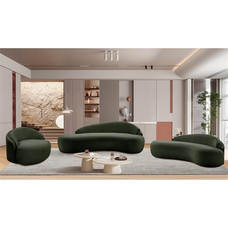 Meridian Furniture Caspian Green Chenille Fabric Upholstered Chair