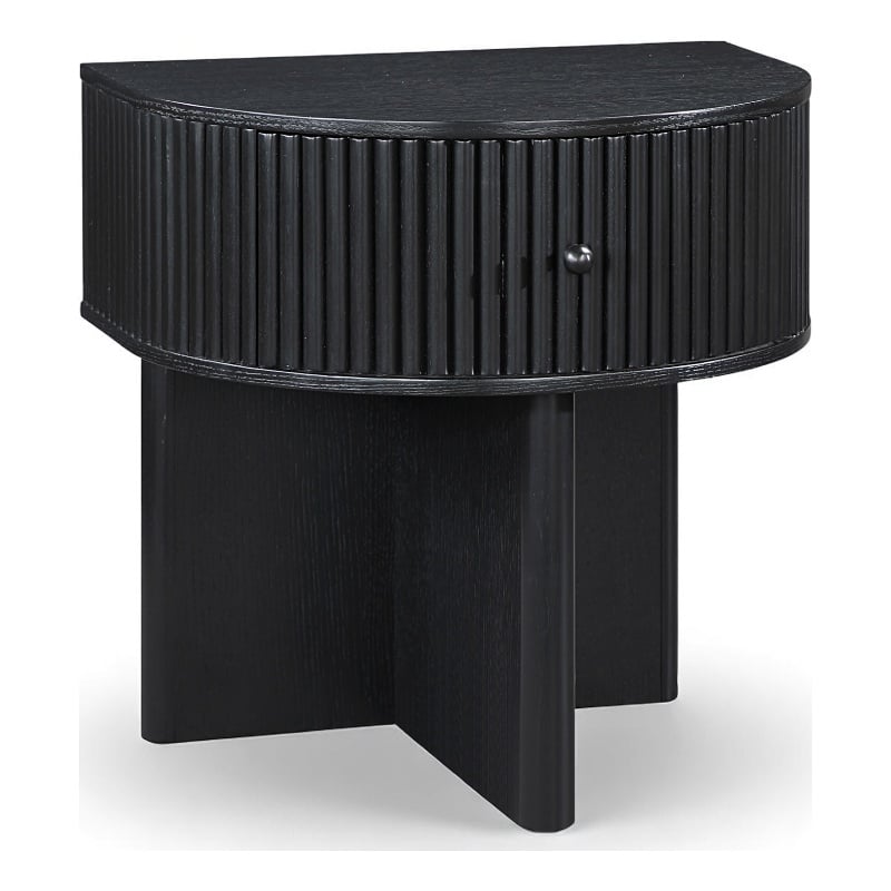 Meridian Furniture Cortland Black Acacia Veneer And Solid Wood Night Stand
