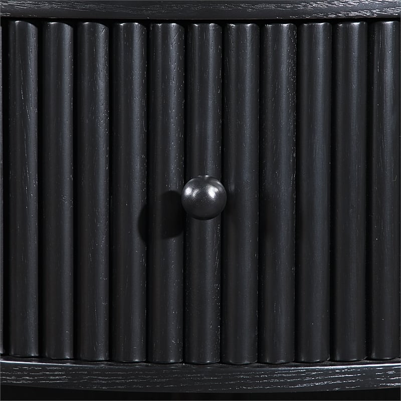 Meridian Furniture Cortland Black Acacia Veneer And Solid Wood Night Stand