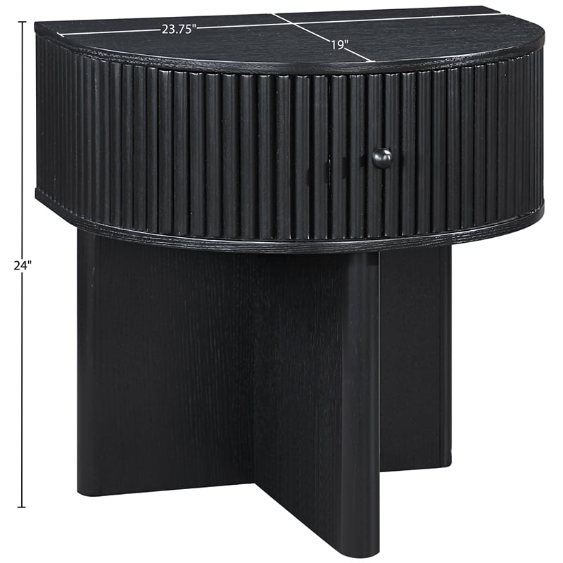 Meridian Furniture Cortland Black Acacia Veneer And Solid Wood Night Stand