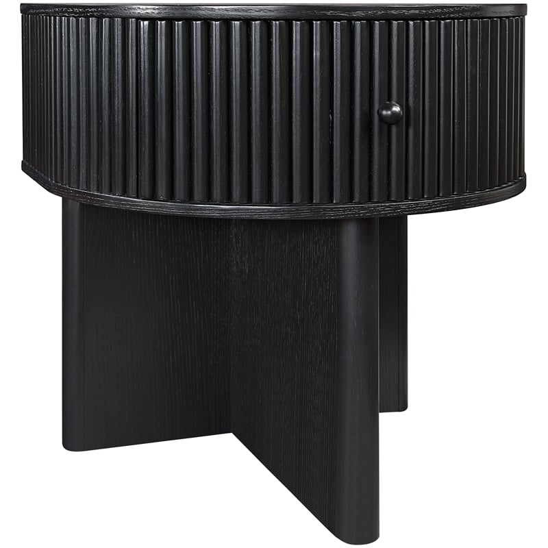 Meridian Furniture Cortland Black Acacia Veneer And Solid Wood Night Stand