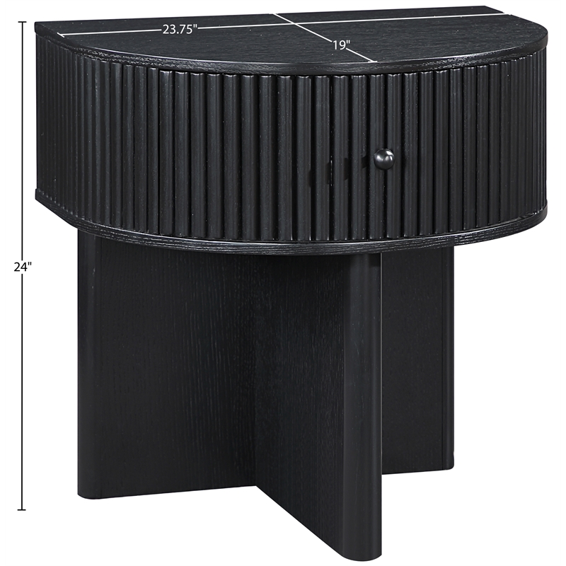 Meridian Furniture Cortland Black Acacia Veneer And Solid Wood Night Stand