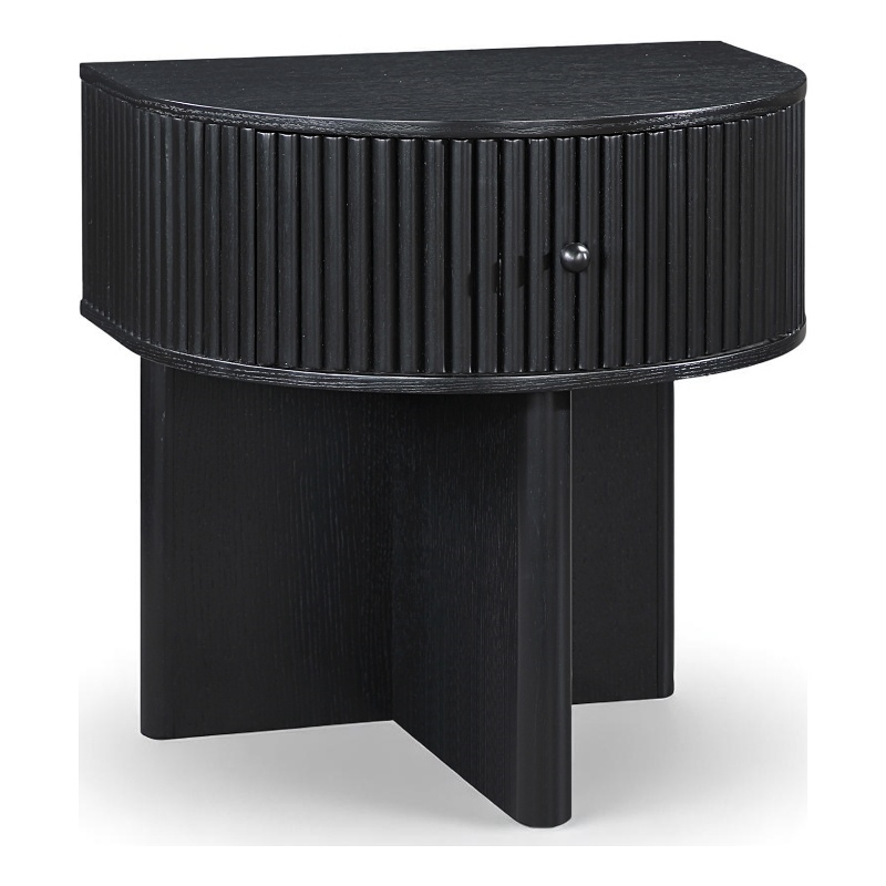 Meridian Furniture Cortland Black Acacia Veneer And Solid Wood Night Stand