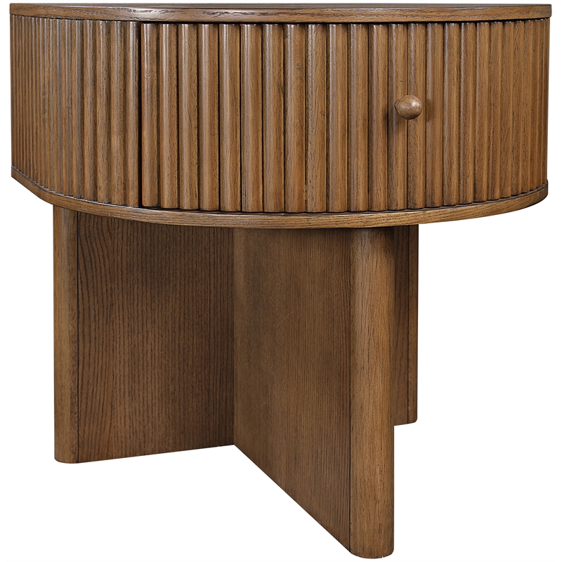 Meridian Furniture Cortland Brown Acacia Veneer And Solid Wood Night Stand
