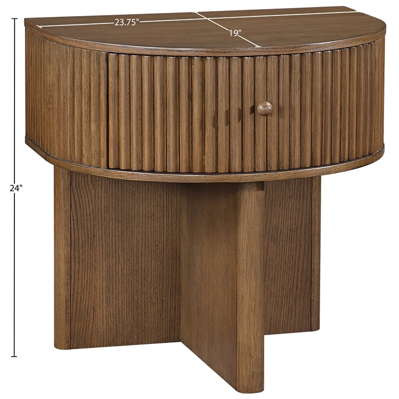 Meridian Furniture Cortland Brown Acacia Veneer And Solid Wood Night Stand
