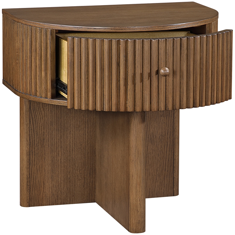 Meridian Furniture Cortland Brown Acacia Veneer And Solid Wood Night Stand