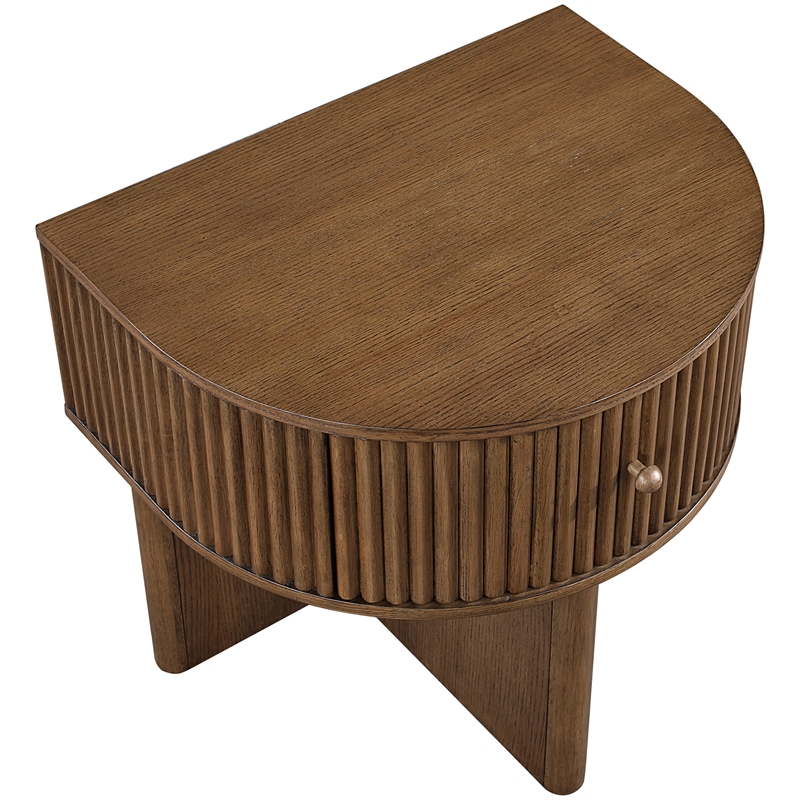 Meridian Furniture Cortland Brown Acacia Veneer And Solid Wood Night Stand