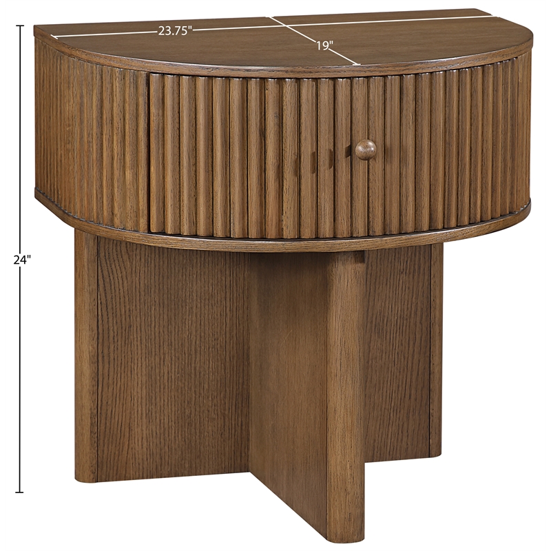Meridian Furniture Cortland Brown Acacia Veneer And Solid Wood Night Stand