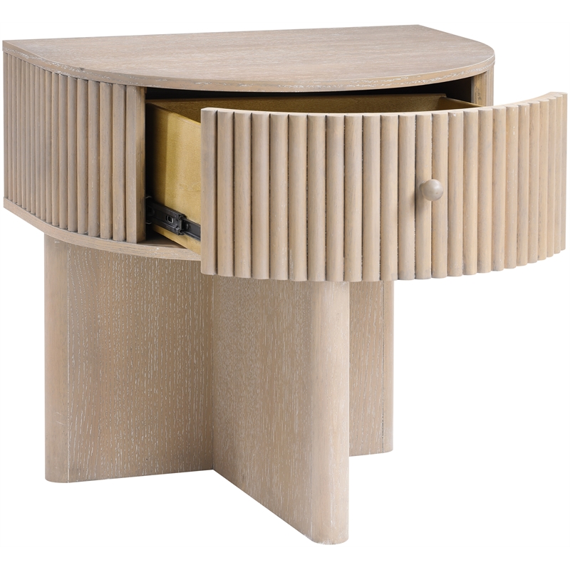 Meridian Furniture Cortland Natural Acacia Veneer And Solid Wood Night Stand