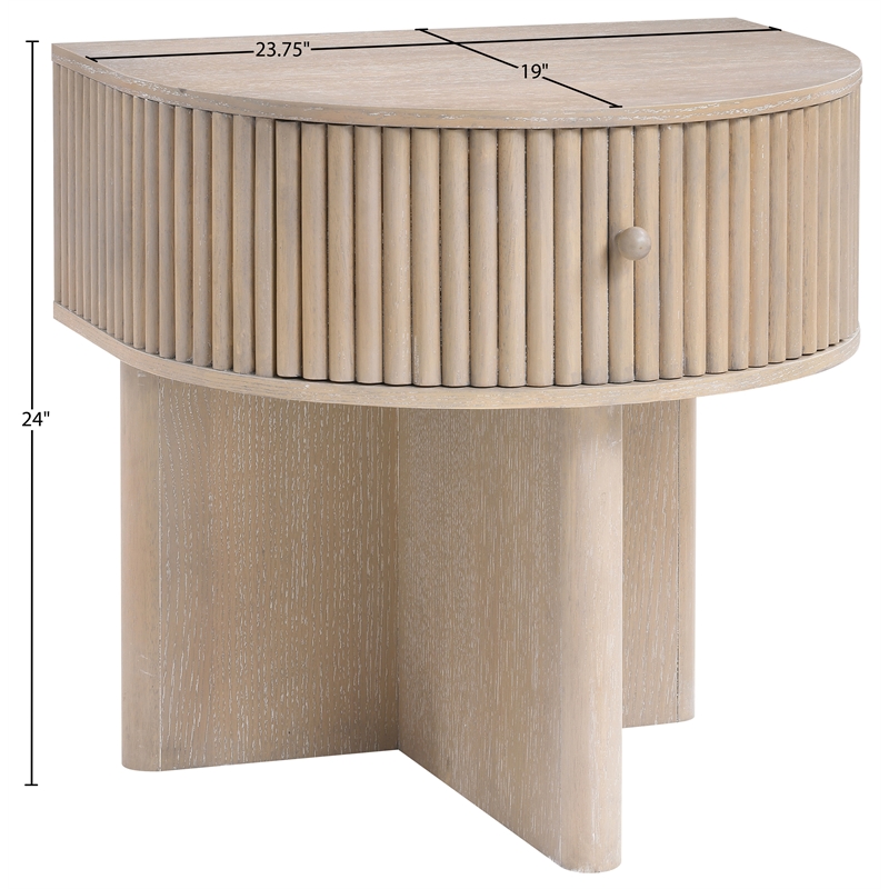 Meridian Furniture Cortland Natural Acacia Veneer And Solid Wood Night Stand