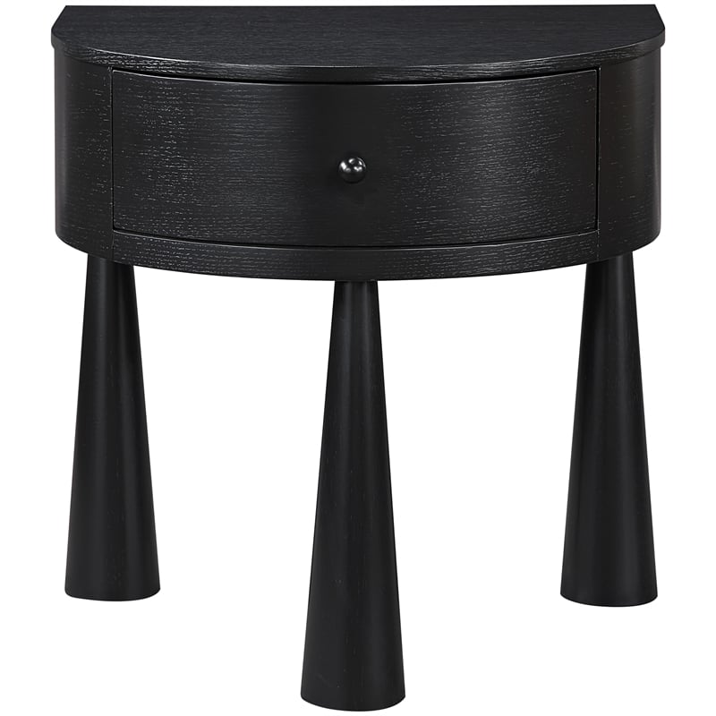 Meridian Furniture Oasis Black Acacia Veneer And Solid Wood Night Stand
