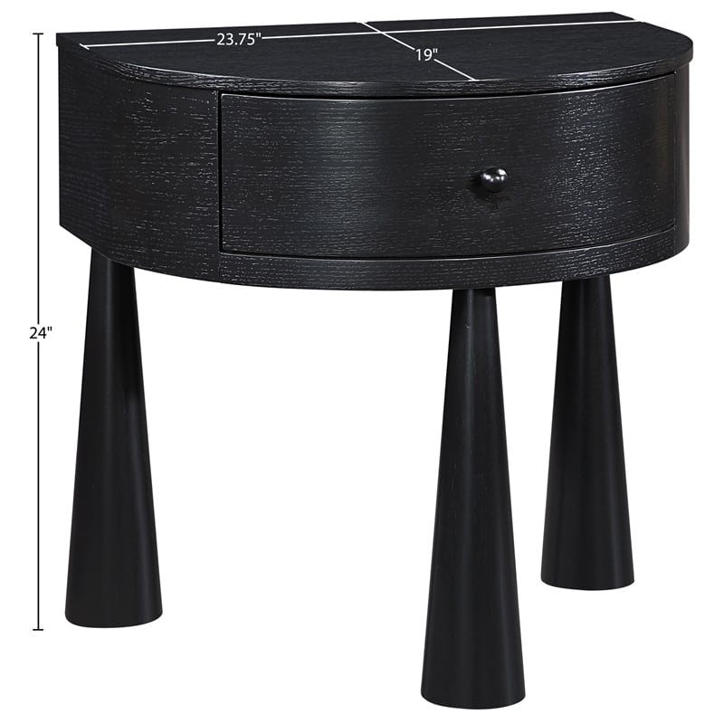 Meridian Furniture Oasis Black Acacia Veneer And Solid Wood Night Stand