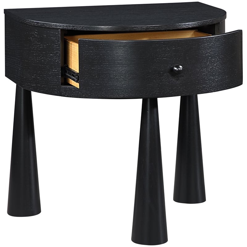 Meridian Furniture Oasis Black Acacia Veneer And Solid Wood Night Stand