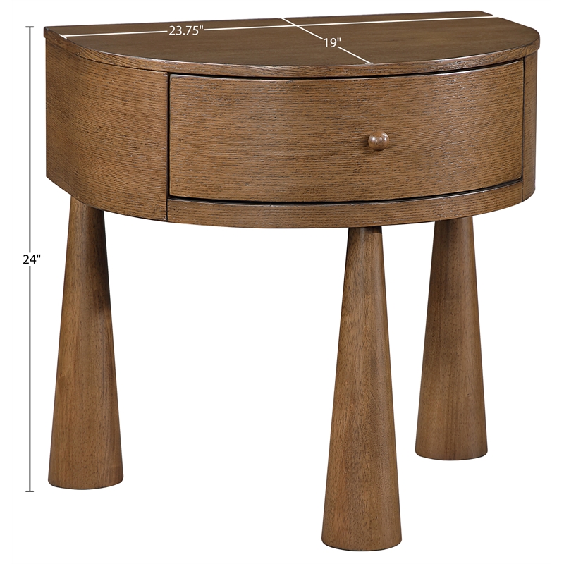 Meridian Furniture Oasis Brown Acacia Veneer And Solid Wood Night Stand