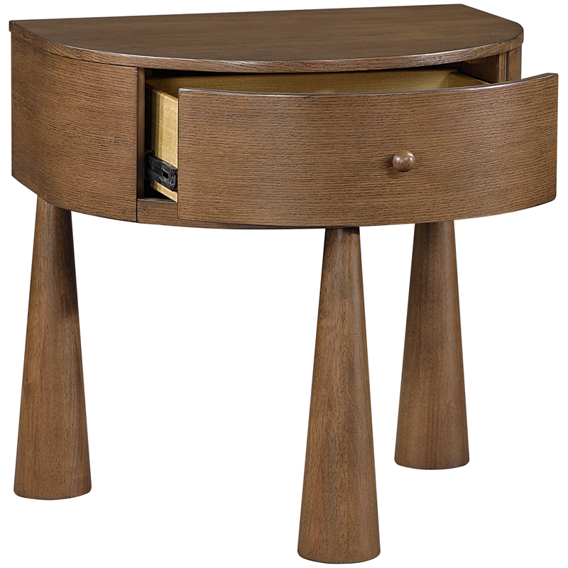 Meridian Furniture Oasis Brown Acacia Veneer And Solid Wood Night Stand