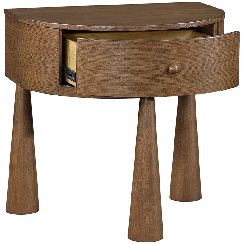 Meridian Furniture Oasis Brown Acacia Veneer And Solid Wood Night Stand