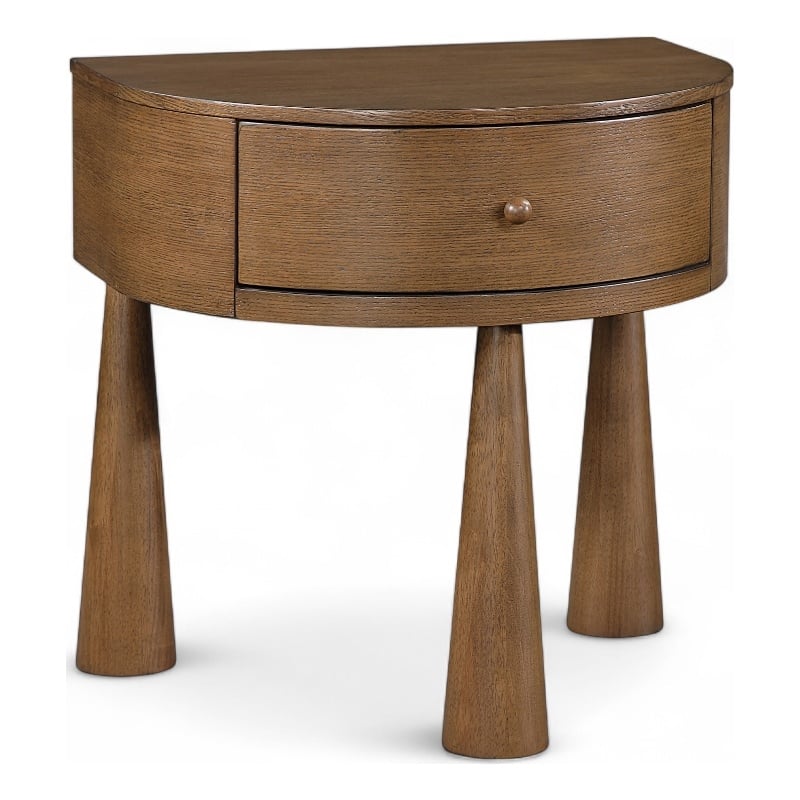 Meridian Furniture Oasis Brown Acacia Veneer And Solid Wood Night Stand