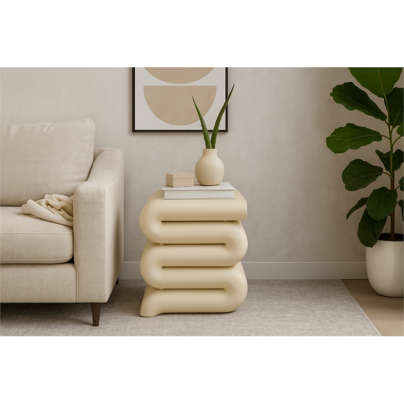 Meridian Furniture Roland Beige Iron End Table