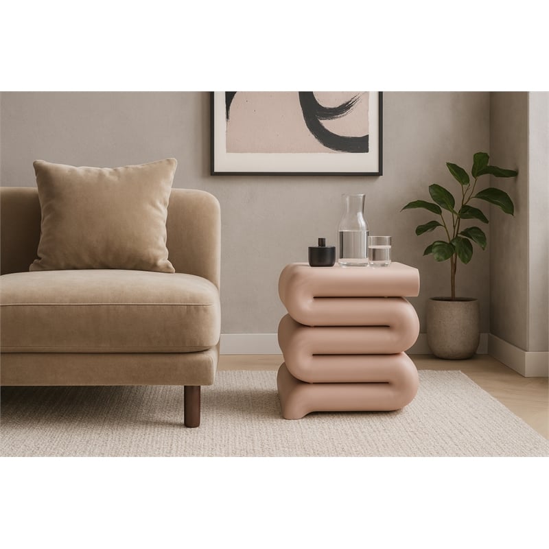 Meridian Furniture Roland Pink Iron End Table