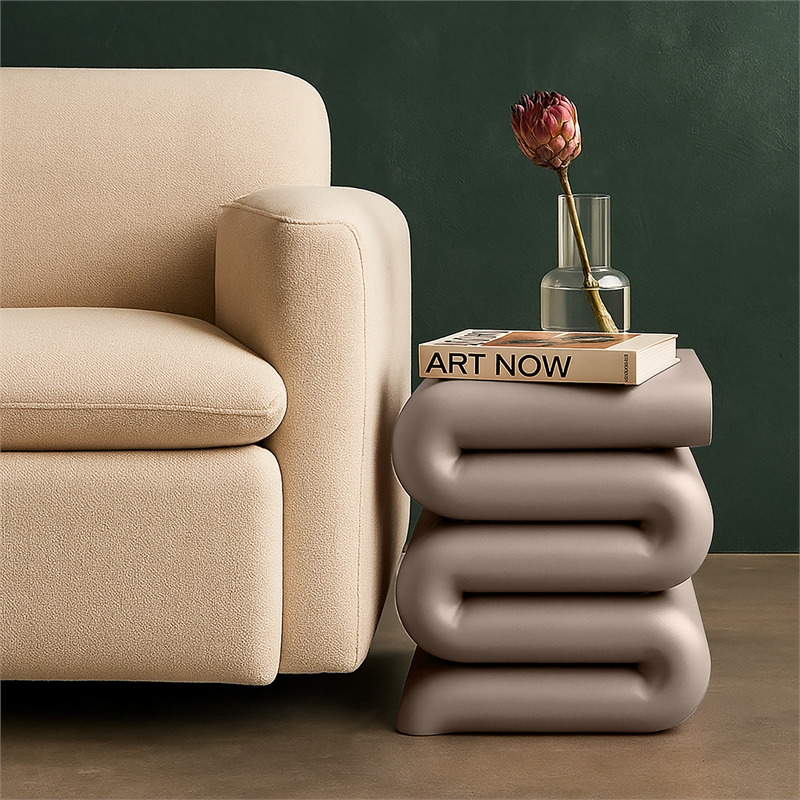 Meridian Furniture Roland Taupe Iron End Table