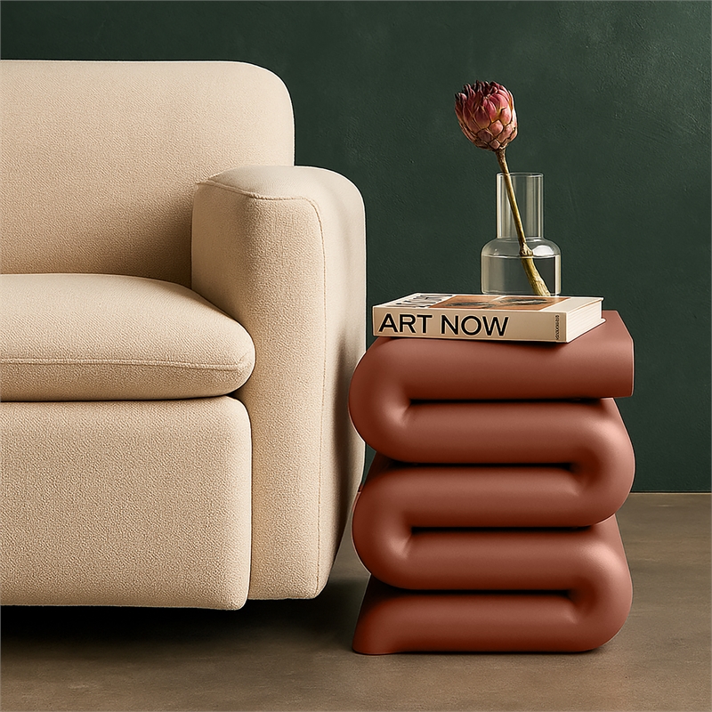 Meridian Furniture Roland Terracotta Iron End Table