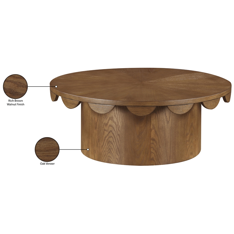 Meridian Furniture Dahlia Brown Oak Veneer Coffee Table
