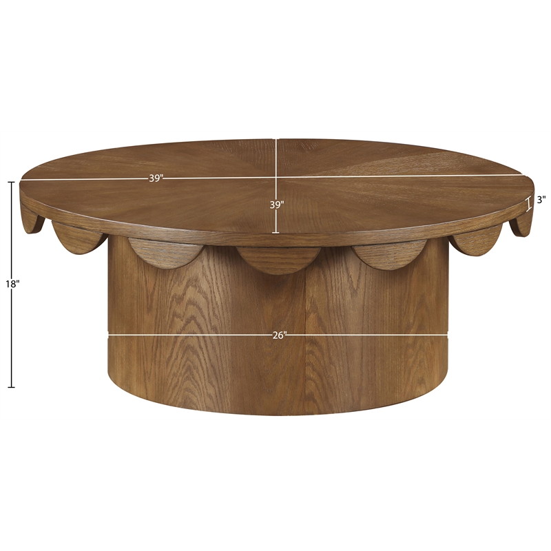 Meridian Furniture Dahlia Brown Oak Veneer Coffee Table