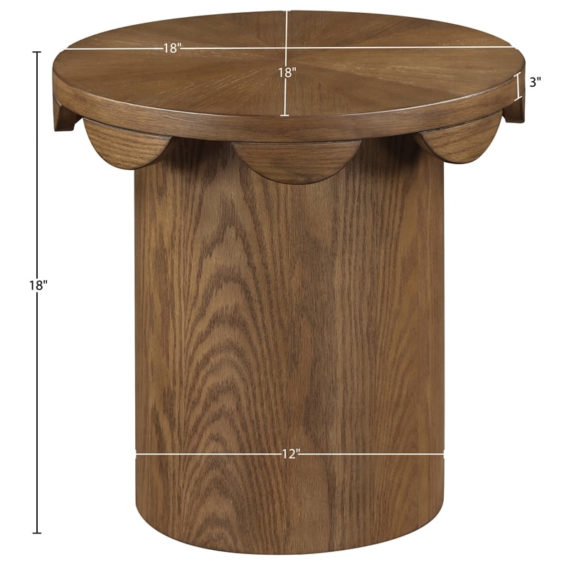Meridian Furniture Dahlia Brown Oak Veneer End Table