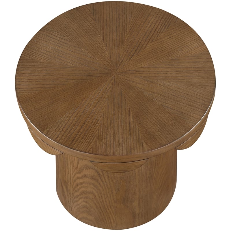Meridian Furniture Dahlia Brown Oak Veneer End Table