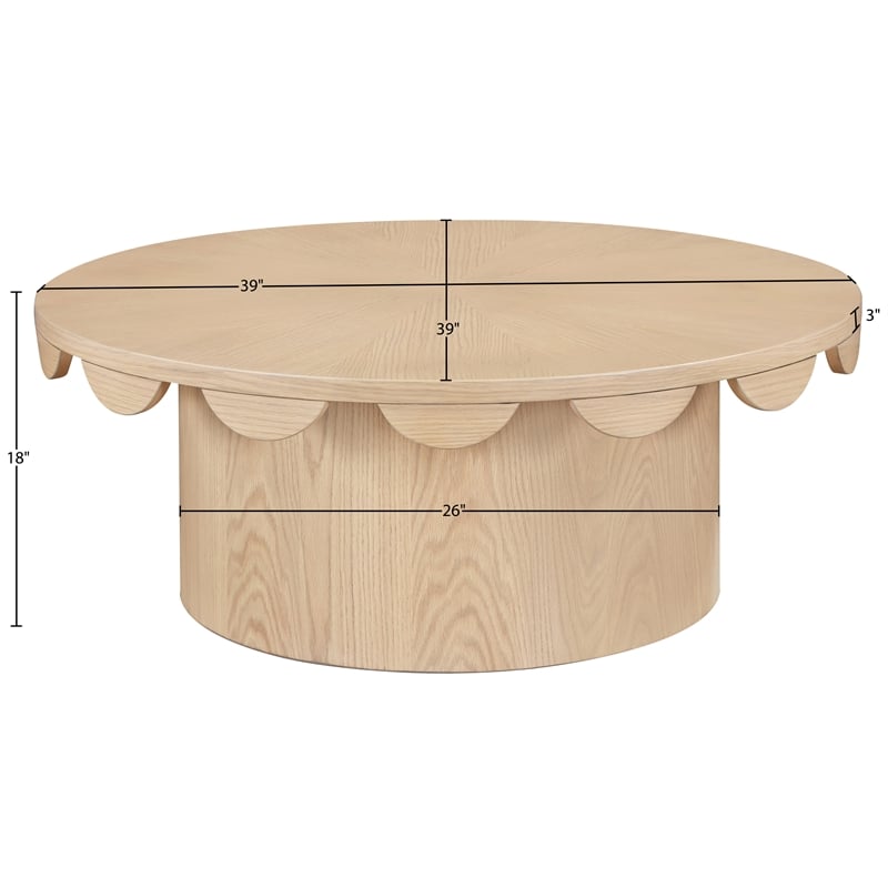 Meridian Furniture Dahlia Natural Oak Veneer Coffee Table