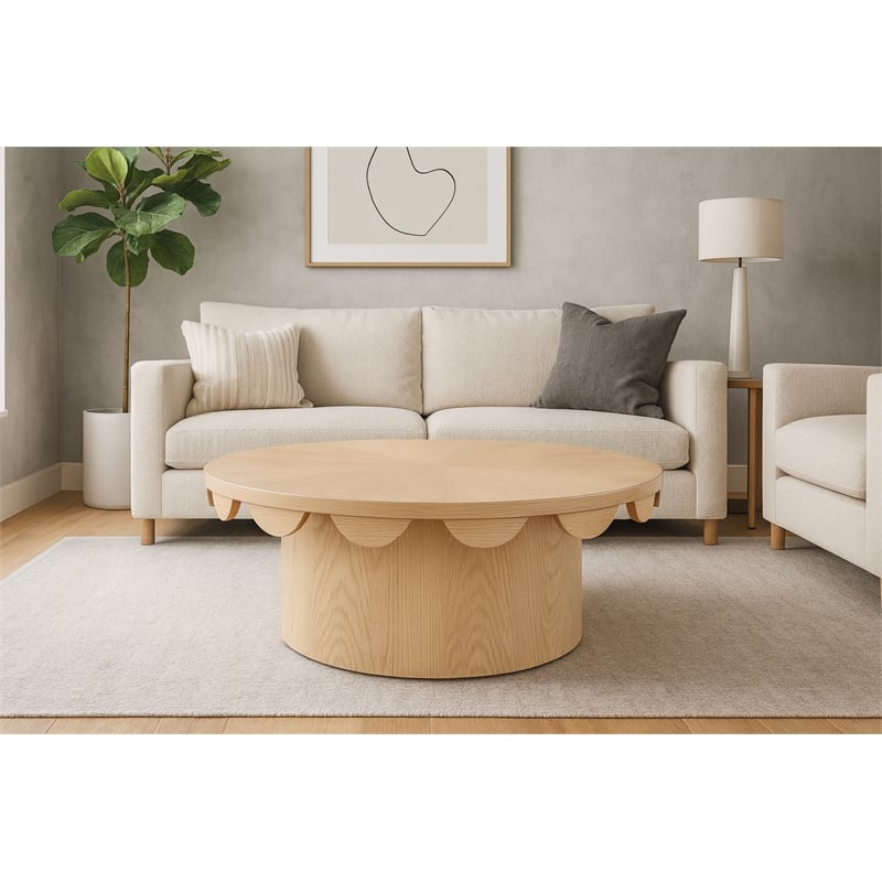 Meridian Furniture Dahlia Natural Oak Veneer Coffee Table