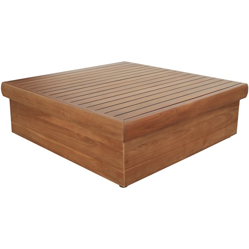 Meridian Furniture Mirella Natural Teak Wood Outdoor Patio Coffee Table