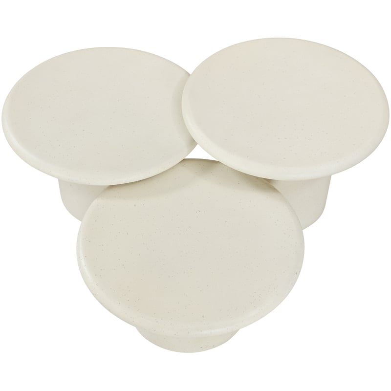 Meridian Furniture Emara Cream Concrete 3pc. Indoor / Outdoor Coffee Table