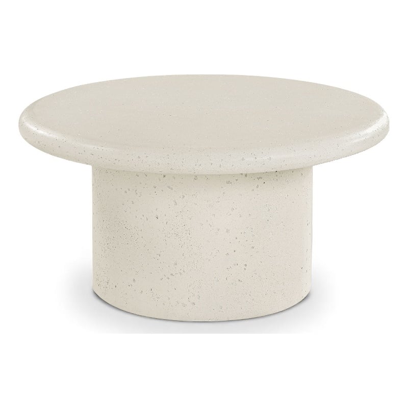 Meridian Furniture Emara Cream Concrete Indoor / Outdoor Coffee Table