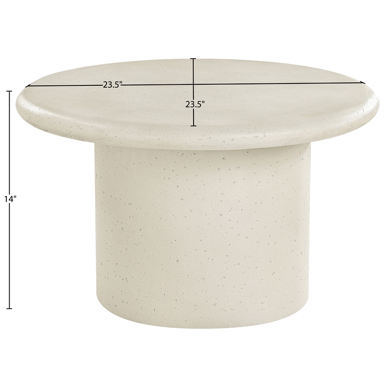 Meridian Furniture Emara Cream Concrete Indoor / Outdoor Coffee Table