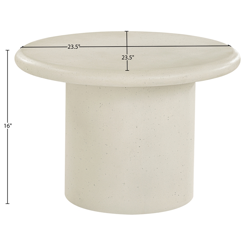 Meridian Furniture Emara Cream Concrete Indoor / Outdoor Coffee Table