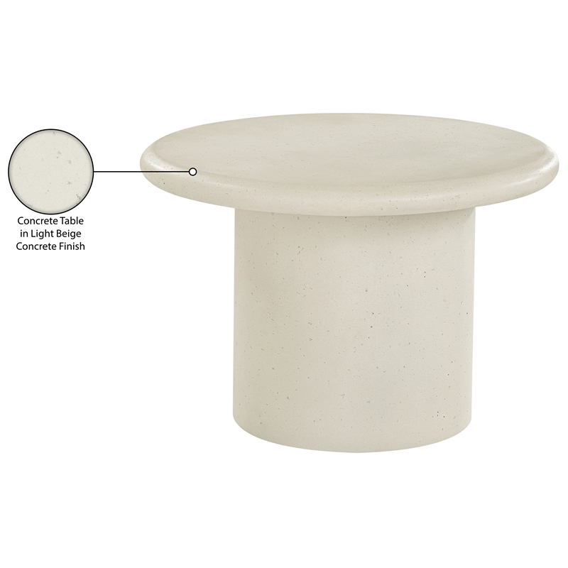 Meridian Furniture Emara Cream Concrete Indoor / Outdoor Coffee Table