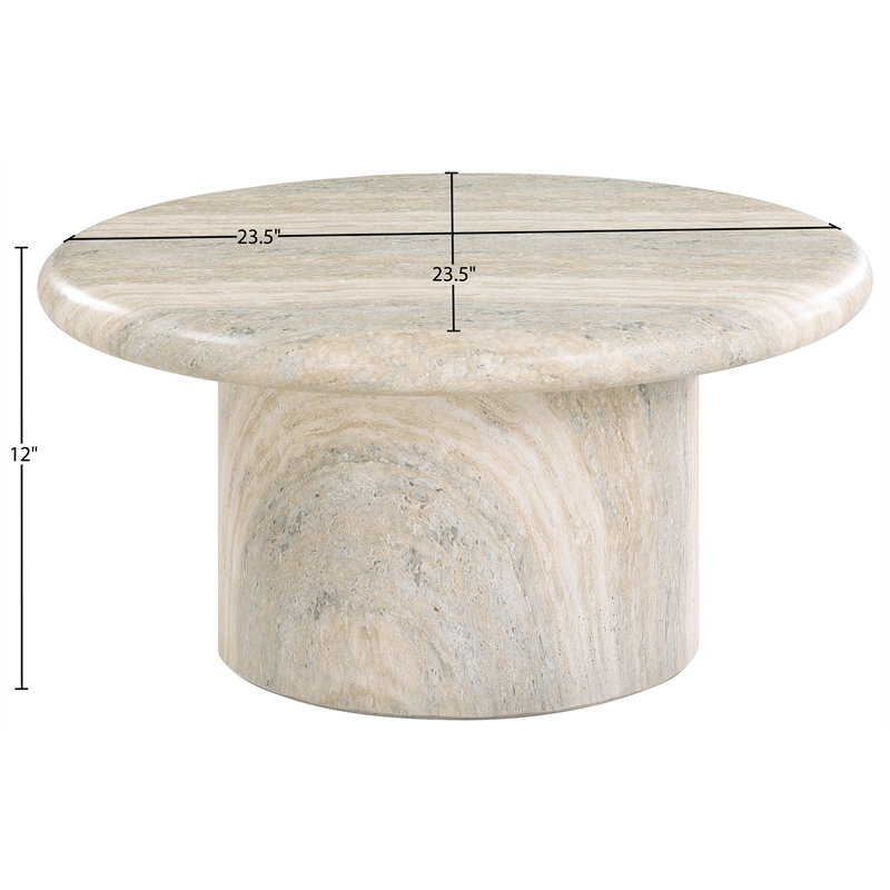 Meridian Furniture Emara Travertine Concrete Indoor / Outdoor Coffee Table