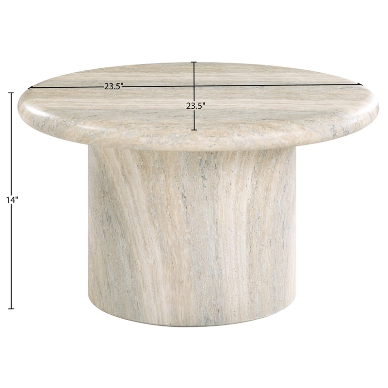 Meridian Furniture Emara Travertine Concrete Indoor / Outdoor Coffee Table
