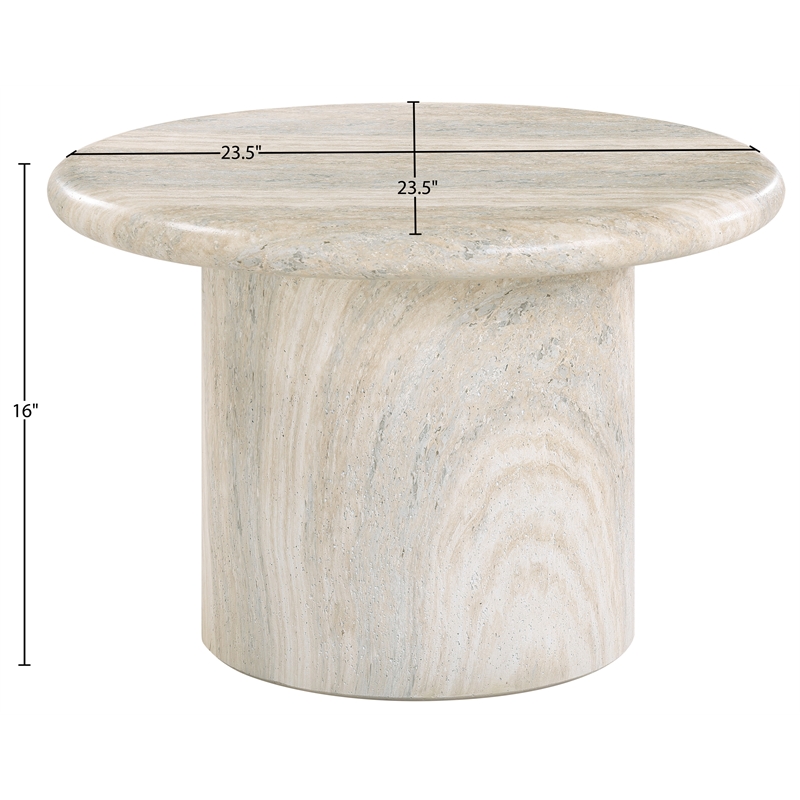 Meridian Furniture Emara Travertine Concrete Indoor / Outdoor Coffee Table