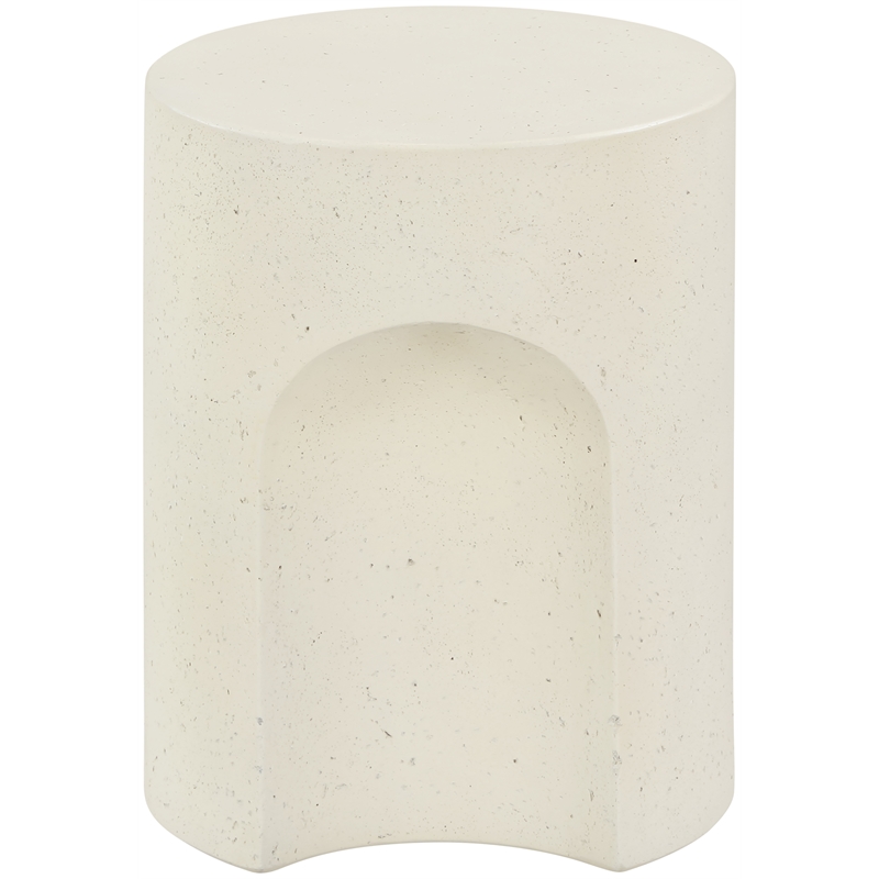 Meridian Furniture Olira Cream Concrete Indoor / Outdoor End Table