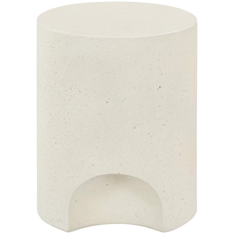 Meridian Furniture Olira Cream Concrete Indoor / Outdoor End Table