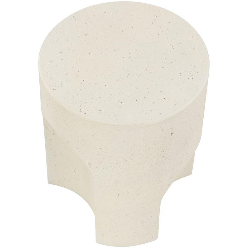 Meridian Furniture Olira Cream Concrete Indoor / Outdoor End Table