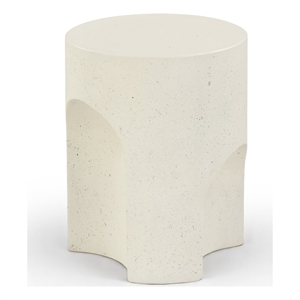 Meridian Furniture Olira Cream Concrete Indoor / Outdoor End Table